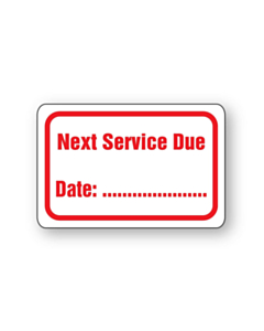 Next Service Due Stickers 38x25mm