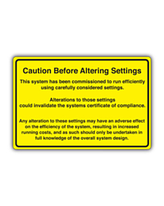 Solar Thermal / Heat Pump Installation Labels 120x80mm