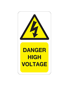 Danger High Voltage Stickers 33x63mm