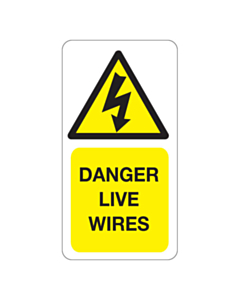 Danger Live Wires Labels 33x63mm