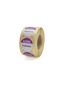 Allergen Soybeans Labels 25mm Permanent