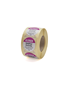Allergen Sulphur Dioxide Labels 25mm Permanent
