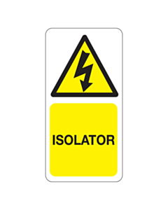 Isolator Labels 25x50mm