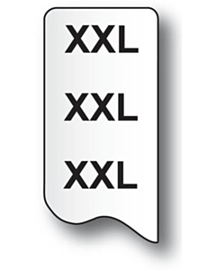 XXL Garment Size Labels 25x150mm