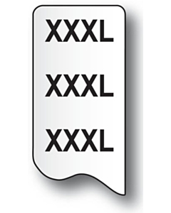 XXXL Garment Size Labels 25x150mm