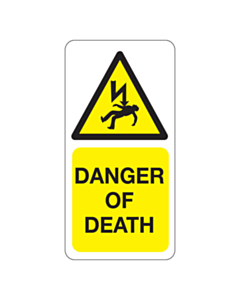 Danger Of Death Labels 25x50mm
