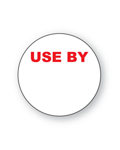 Use By Labels 38mm Permanent