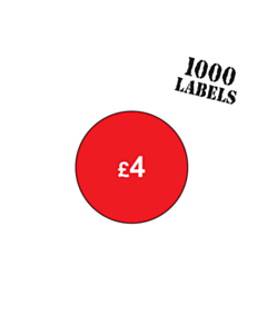 £4 Price Labels 20mm Permanent
