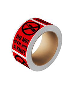 Do Not Open With a Knife Labels 75x150mm