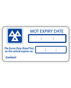 MOT & Tax Reminder Labels 63x33mm