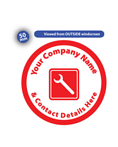 Personalised Service Reminder Window Stickers 50mm