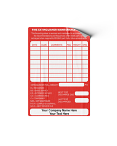 Personalised Fire Extinguisher Maintenance Labels