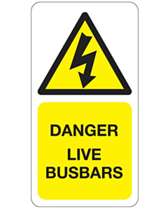 Danger Live Busbars Labels 33x63mm