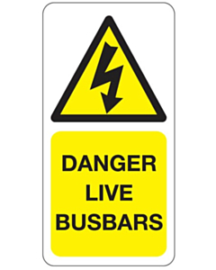 Danger Live Busbars Labels 25x50mm
