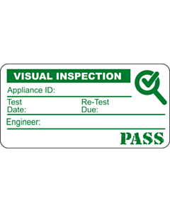 Visual Inspection Labels Green 50x25mm