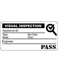 Visual Inspection Labels Black 50x25mm
