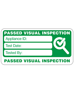 4th Edition Visual Inspection Labels Green 50x25mm