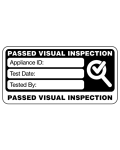 4th Edition Visual Inspection Labels Black 50x25mm
