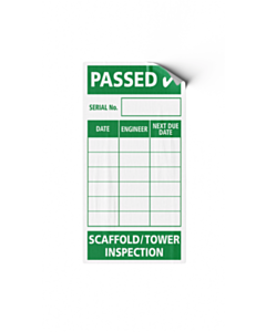 Scaffold Safety Inspection Label 50x80mm