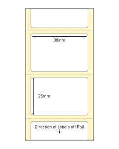 38x25mm Direct Thermal Paper Labels Permanent