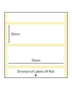 76x25mm Direct Thermal Paper Labels Permanent