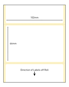 102x64mm Direct Thermal Paper Labels Permanent