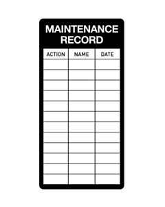 Maintenance Record Labels 50x100mm