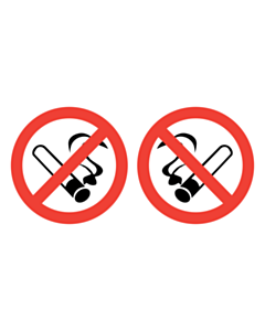 Double Sided No Smoking Window Sticker 70mm