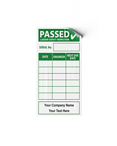 Personalised Ladder Safety Inspection Labels 50x80mm