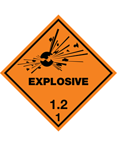 Explosive 1.2 Placard Labels 250x250mm