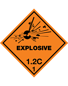 Explosive 1.2C Placard Labels 250x250mm
