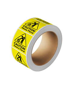 Caution Heavy Parcel Labels 100x100mm