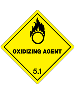 Oxidizing Agent 5.1 Placard Labels 250x250mm