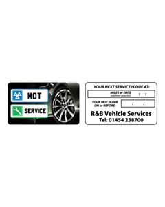 R and B Vehicle Services Window Sticker
