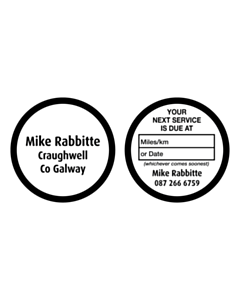 Mike Rabbitte Service Reminder Window Sticker