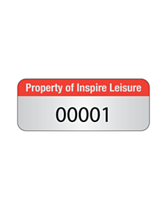 Inspire Leisure 38x15mm Aluminium Asset Labels