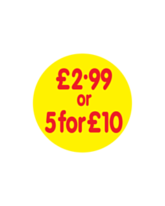 £2.99 or 5 for £10 Label