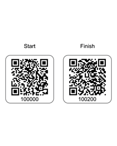 25x25mm Consecutively Numbered QR Code Labels