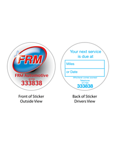 FRM Automotive Service Reminder Window Sticker