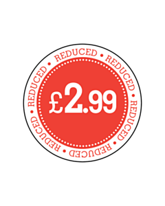 50mm Diameter £2.99 Peelable Reduced Label