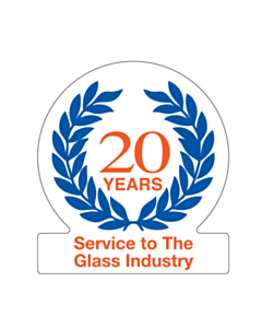 20 Years Service to The Glass Industry Label