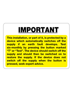 RCD Test Labels 95x65mm