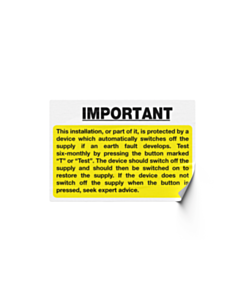 RCD Test Labels 95x65mm