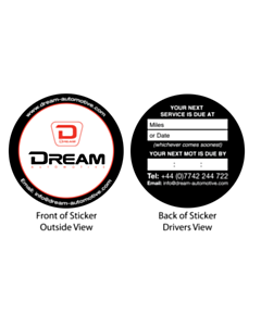50mm Diameter Dream Automotive Window Sticker