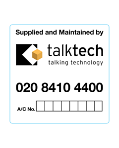 Supplied & Maintained by Talktech Label
