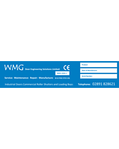 WMG Engineering 200x45mm Horizontal Label