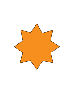 30mm Diameter Star Orange Paper Label