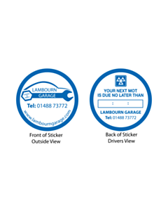 Lambourn Garage MOT Reminder Window Sticker