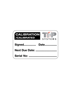 THP Systems Calibration Label