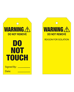 Warning Do Not Remove Do Not Touch Tag